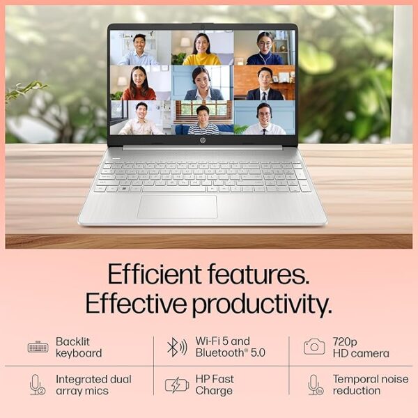HP 15s, 12th Gen Intel Core i5-1235U, 8GB DDR4, 512GB SSD, (Win 11, Office 21, Silver, 1.69kg), FY5008TU Anti-Glare, 15.6-inch(39.6cm), FHD Laptop, Intel UHD Graphics, Backlit KB, HD Camera, fq5329tu - Image 7