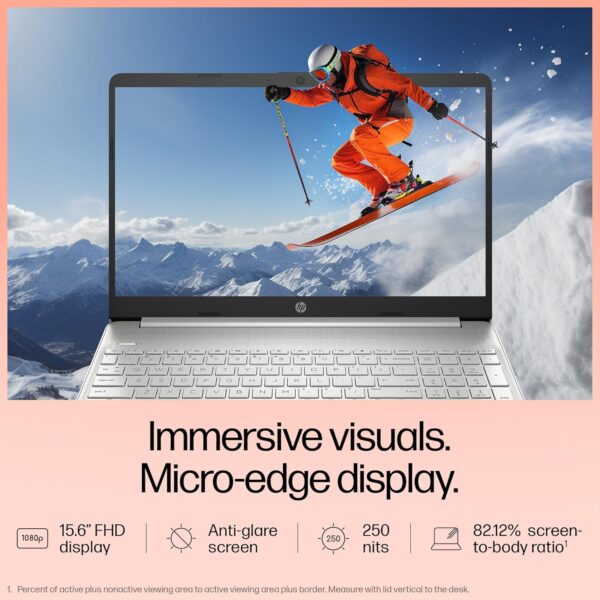HP 15s, 12th Gen Intel Core i5-1235U, 8GB DDR4, 512GB SSD, (Win 11, Office 21, Silver, 1.69kg), FY5008TU Anti-Glare, 15.6-inch(39.6cm), FHD Laptop, Intel UHD Graphics, Backlit KB, HD Camera, fq5329tu - Image 8